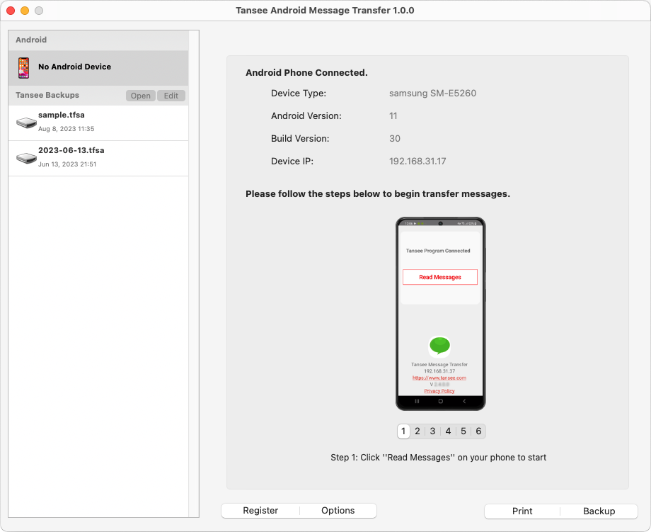 將簡訊、彩信、RCS 訊息和 WhatsApp 訊息從 Android 手機複製到您的 Mac