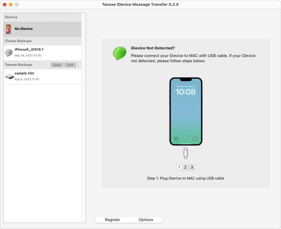打開 Tansee iPhone Message Transfer for Mac